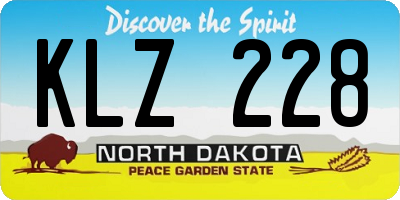 ND license plate KLZ228