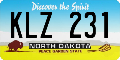 ND license plate KLZ231