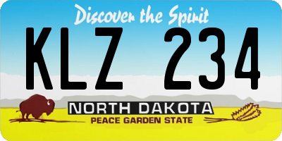 ND license plate KLZ234