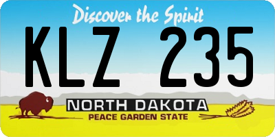 ND license plate KLZ235