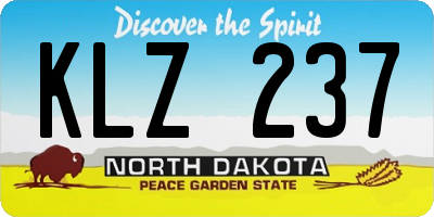ND license plate KLZ237
