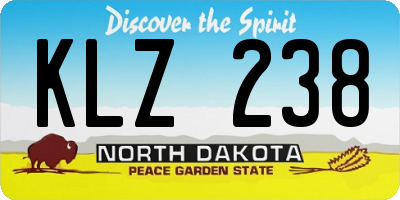 ND license plate KLZ238
