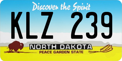 ND license plate KLZ239