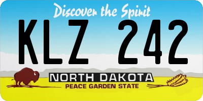 ND license plate KLZ242