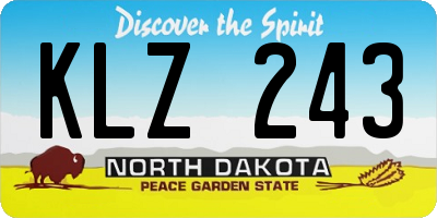 ND license plate KLZ243