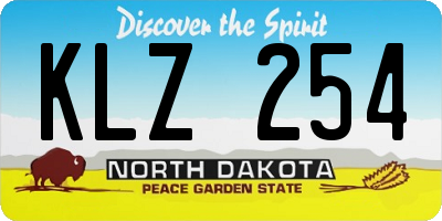 ND license plate KLZ254