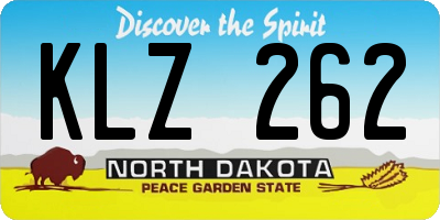 ND license plate KLZ262