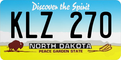ND license plate KLZ270