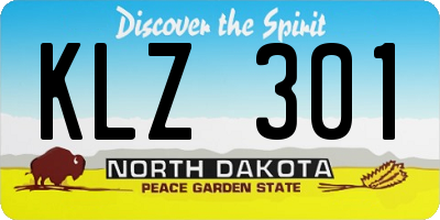 ND license plate KLZ301