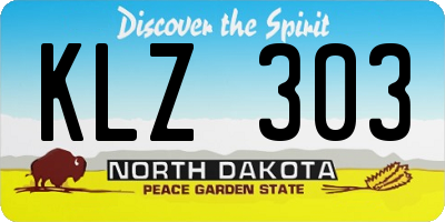 ND license plate KLZ303