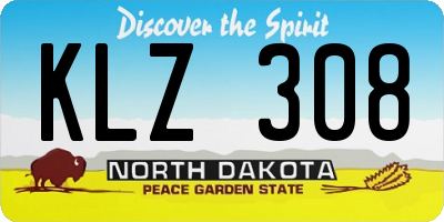 ND license plate KLZ308