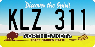 ND license plate KLZ311