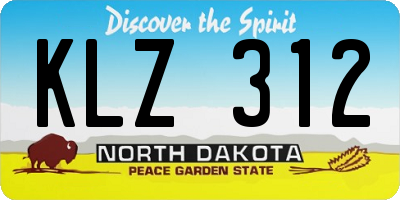ND license plate KLZ312