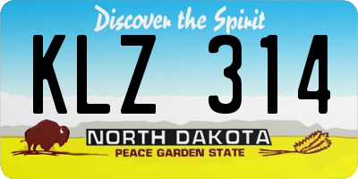 ND license plate KLZ314