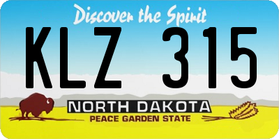 ND license plate KLZ315