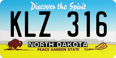 ND license plate KLZ316