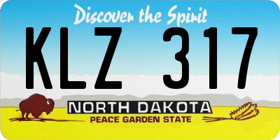 ND license plate KLZ317