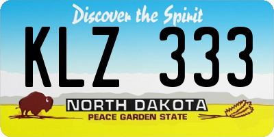 ND license plate KLZ333