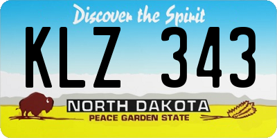 ND license plate KLZ343