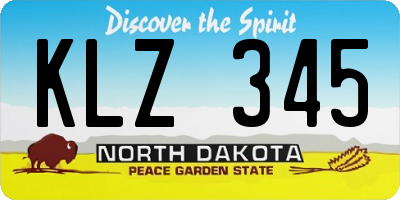 ND license plate KLZ345