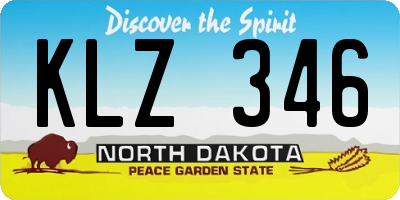 ND license plate KLZ346