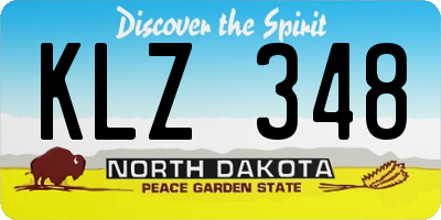ND license plate KLZ348