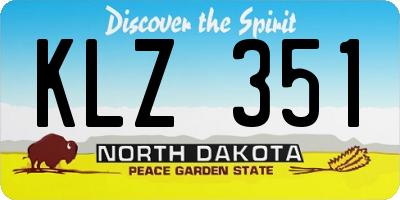 ND license plate KLZ351