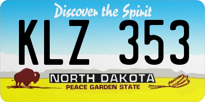 ND license plate KLZ353