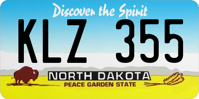 ND license plate KLZ355