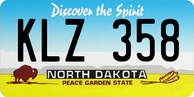 ND license plate KLZ358