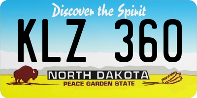ND license plate KLZ360