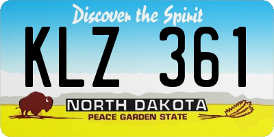 ND license plate KLZ361
