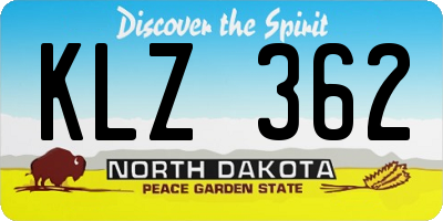 ND license plate KLZ362