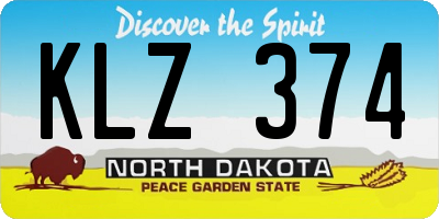 ND license plate KLZ374