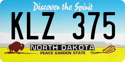 ND license plate KLZ375