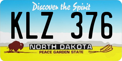ND license plate KLZ376