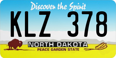 ND license plate KLZ378