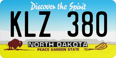 ND license plate KLZ380