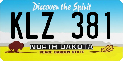 ND license plate KLZ381