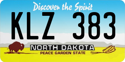ND license plate KLZ383