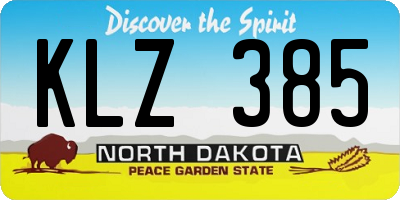 ND license plate KLZ385