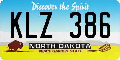 ND license plate KLZ386