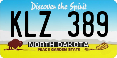 ND license plate KLZ389