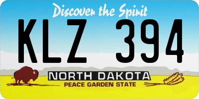 ND license plate KLZ394
