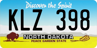 ND license plate KLZ398