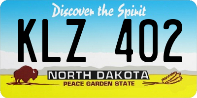 ND license plate KLZ402