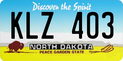 ND license plate KLZ403