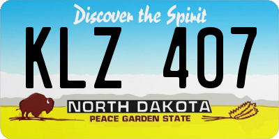 ND license plate KLZ407