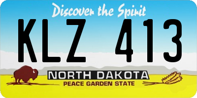 ND license plate KLZ413