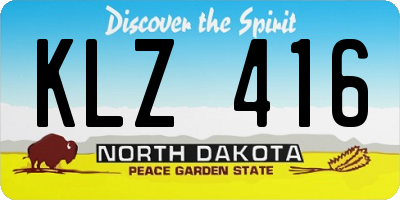 ND license plate KLZ416